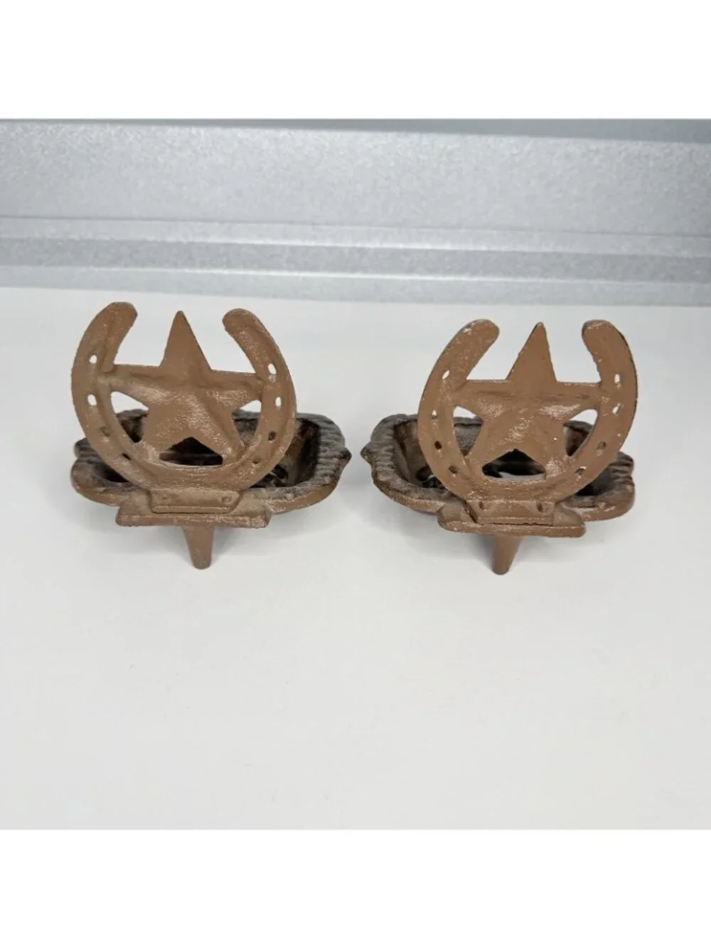 Cast Iron Horseshoe Star Soap Dish Rustic Western Cowboy Ranch Texas Decor